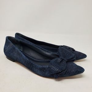 Tory Burch Rosalind Pointed Toe Bow Flats 6.5